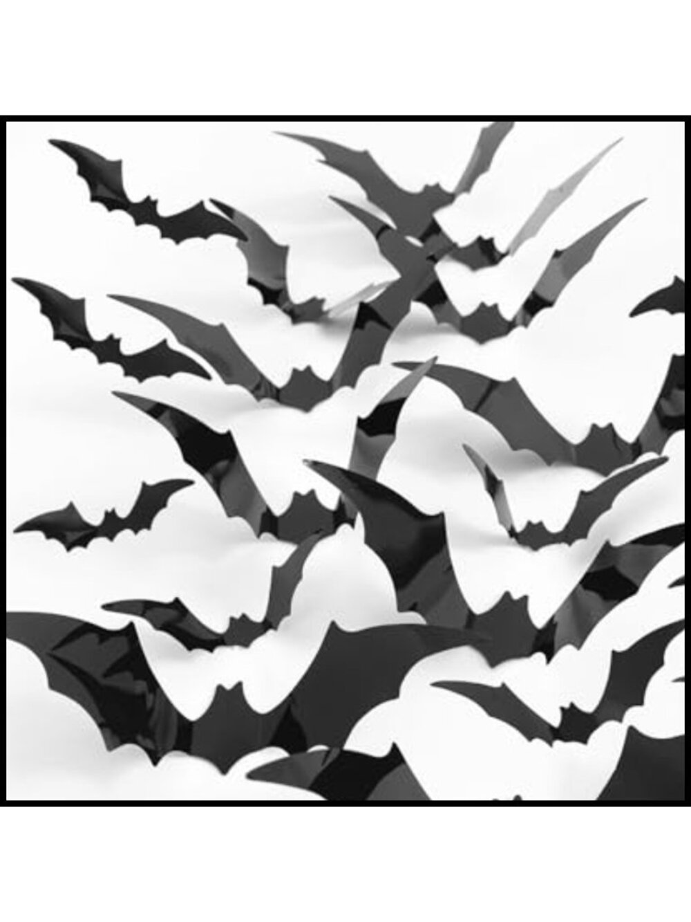 3D Halloween Bat Wall Decals 120pc Waterproof PVC Reusable Indoor Outdoor Decor